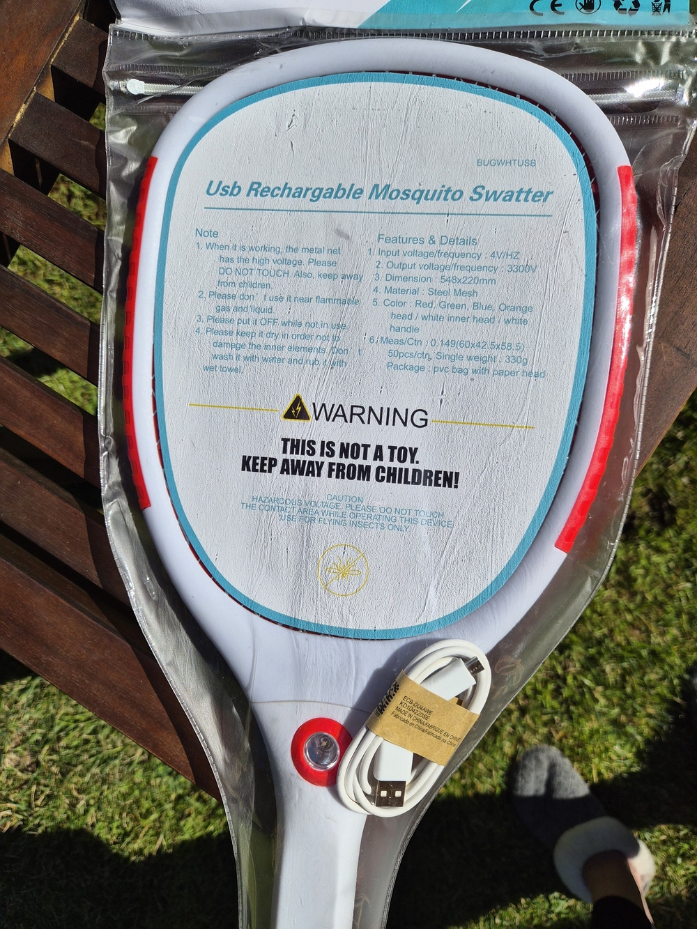 ⚡️Electronic Fly Swatter Bug Zapper Racket 🆕 NIP - Picture 7 of 9